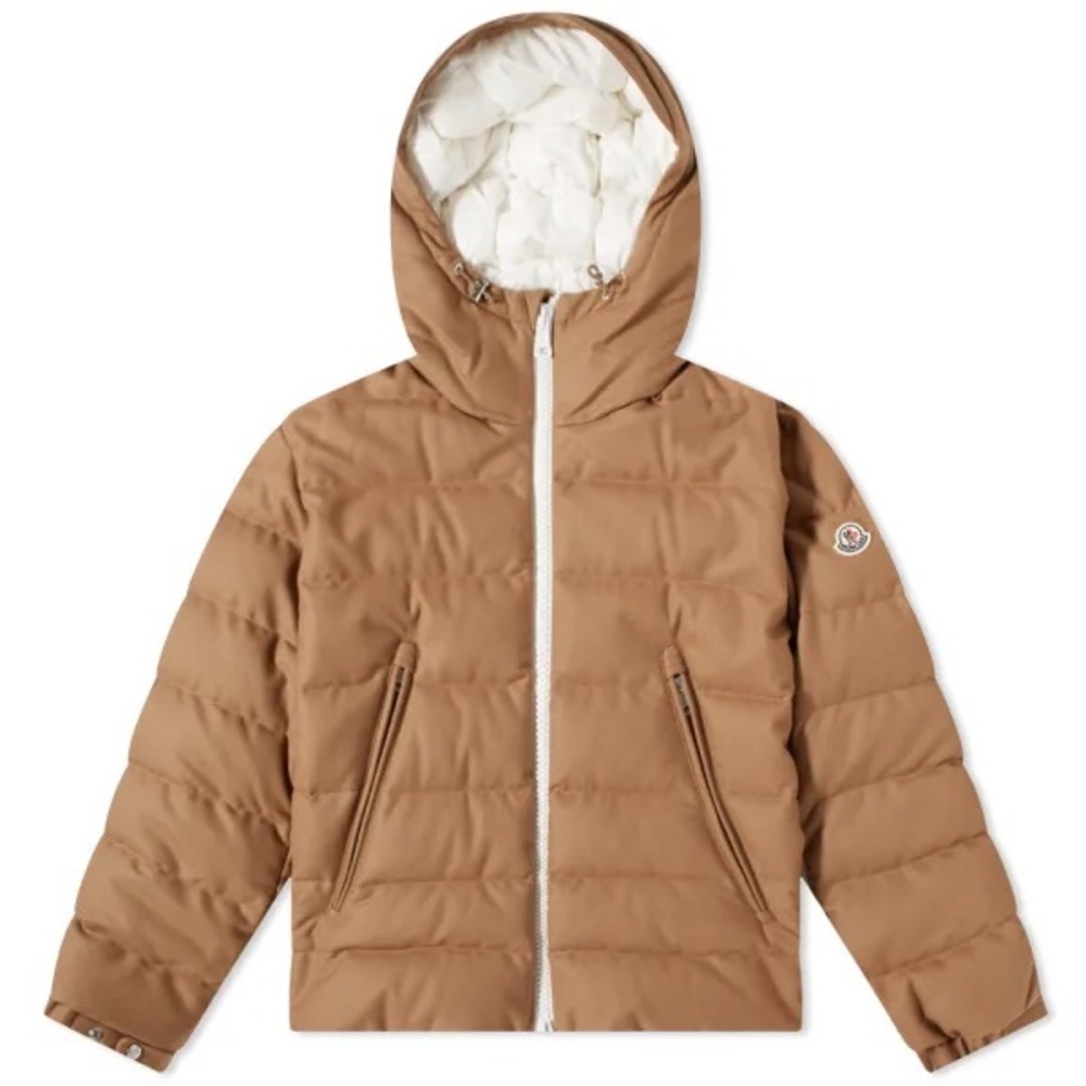 MONCLER VABB CONTRAST ZIP HOODED DOWN JACKET. SIZE 4.